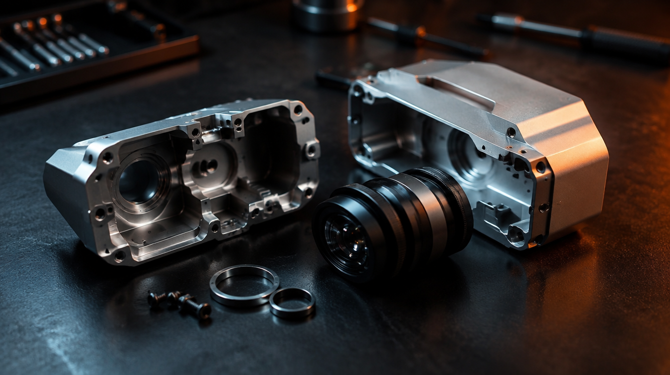 CNC enclosure and lens assembly